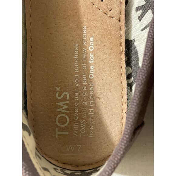Toms Alpargata Women's‎ Size 7 Slip On Canvas Flats Shoes Gray Beige - Picture 6 of 7